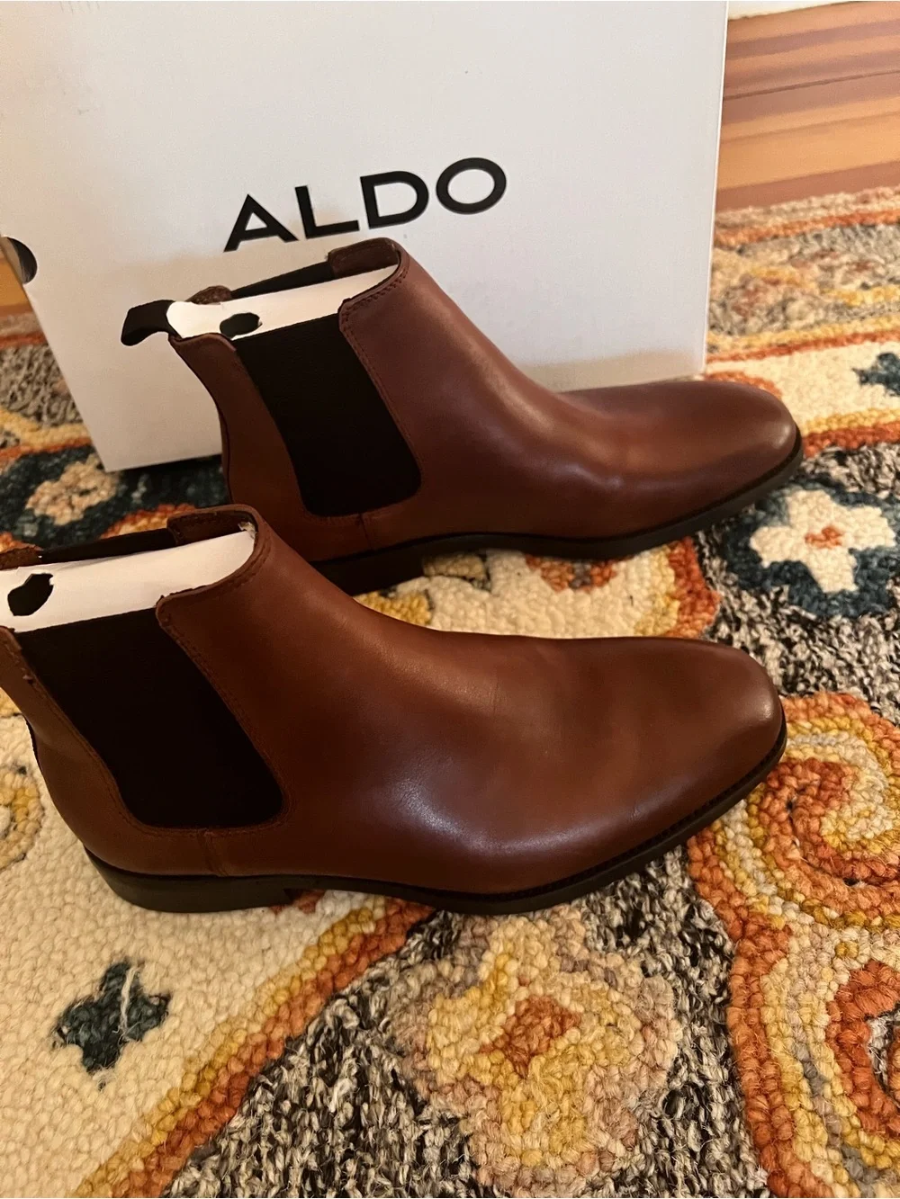 ALDO Men’s Brown Leather Chukka Chelsea Boots